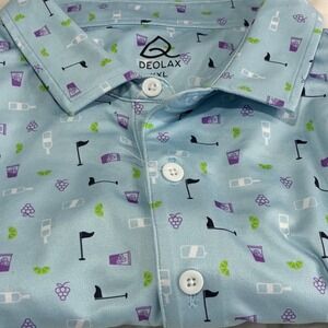 Deolax XXL Golf Polo Shirt Novelty Print Short Sleeve Athletic Athleisure Casual